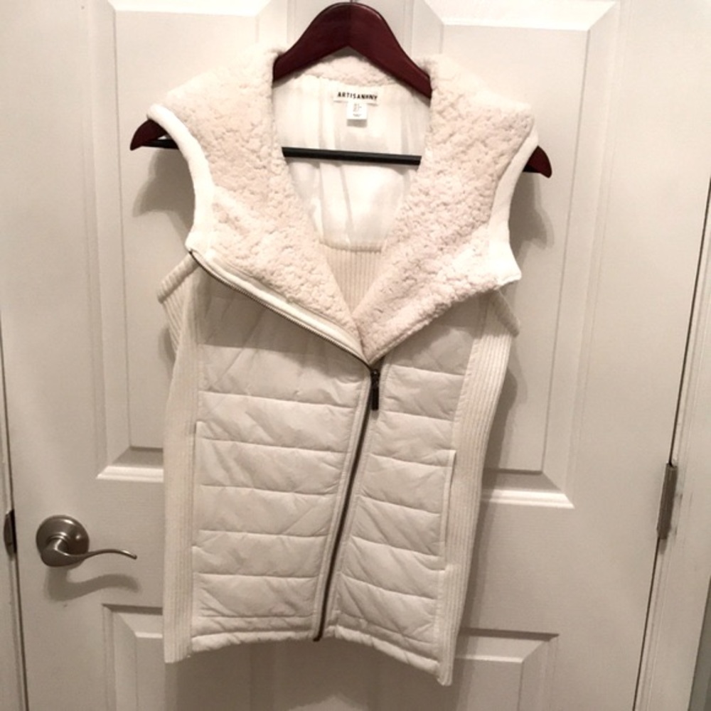 Artisan NY Faux Fur Shearling Sweater Vest Size Small